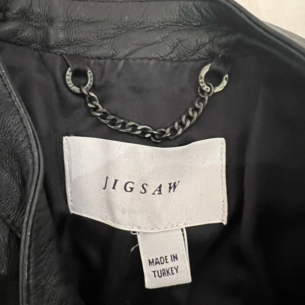 Jigsaw 100% Napa leather black biker jacket. Women’s size 4. Pristine! - Picture 8 of 13